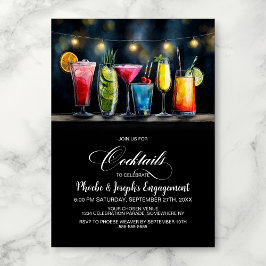 Colorful Cocktails Engagement Party Inbjudningar