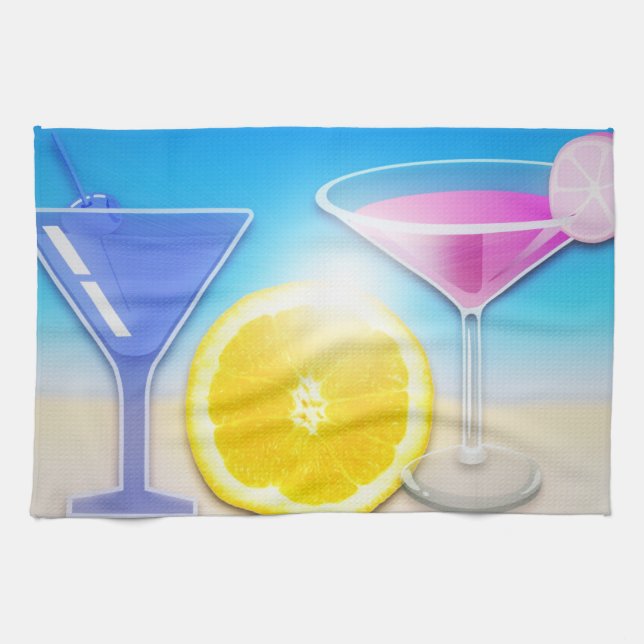 Colorful Cocktails Pub Towel Kökshandduk (Horisontell)