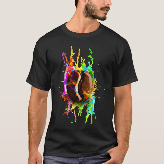 Colorful Coffee Bean T Shirt (Framsida)