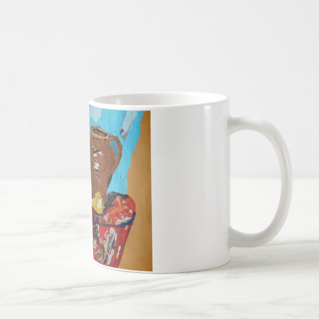 Colorful Collage Stilllife Art White Mugg (Höger)