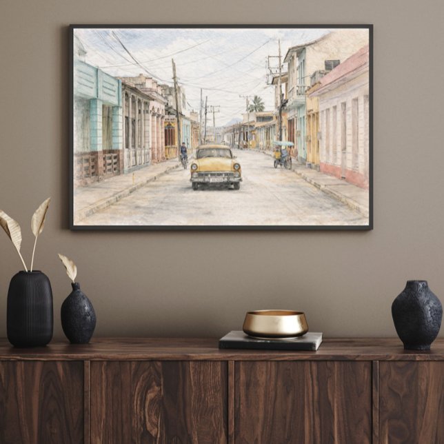 Colorful Colonial City Art Print Wall Poster (Skapare uppladdad)