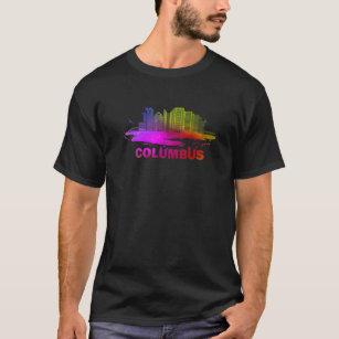Colorful Columbus Cityscape Souvenir - Columbus Sk T Shirt