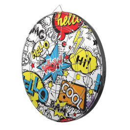 Colorful Comic Pop Art Speech Bubble Pattern Darttavla