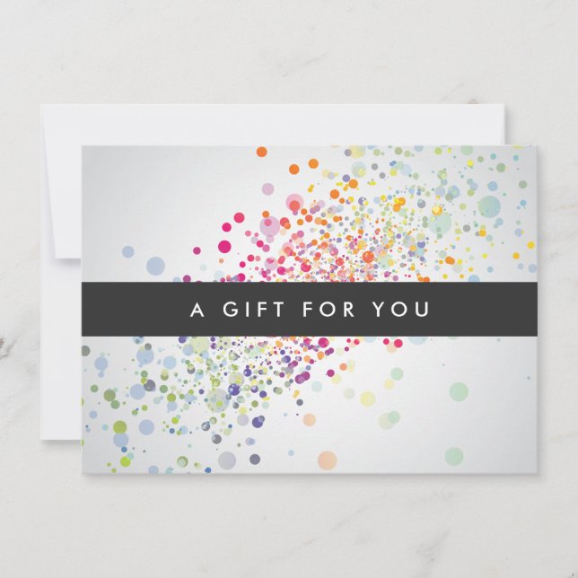 Colorful Confetti Bokeh on Grått Gift Certificate (Framsida)