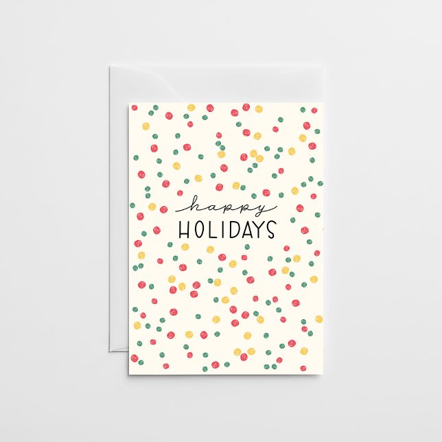 Colorful Confetti Dots Cream Paper Helgkort (Skapare uppladdad)