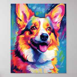 Colorful Corgi Poster