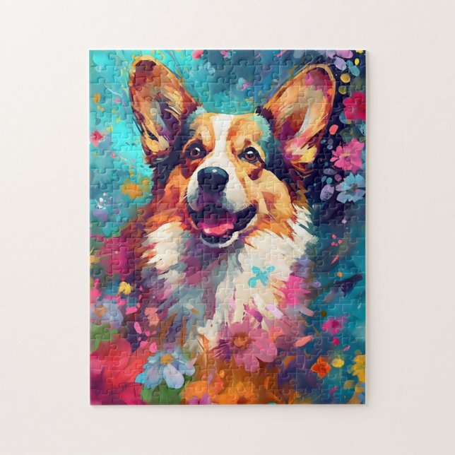 Colorful Corgi Pussel (Vertikal)