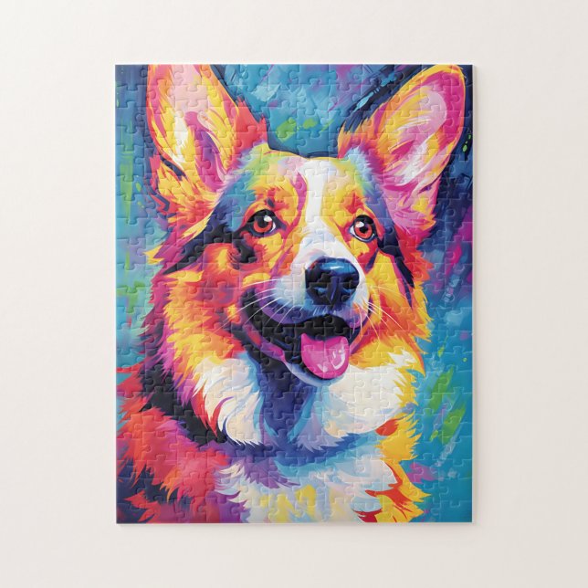 Colorful Corgi Pussel (Vertikal)