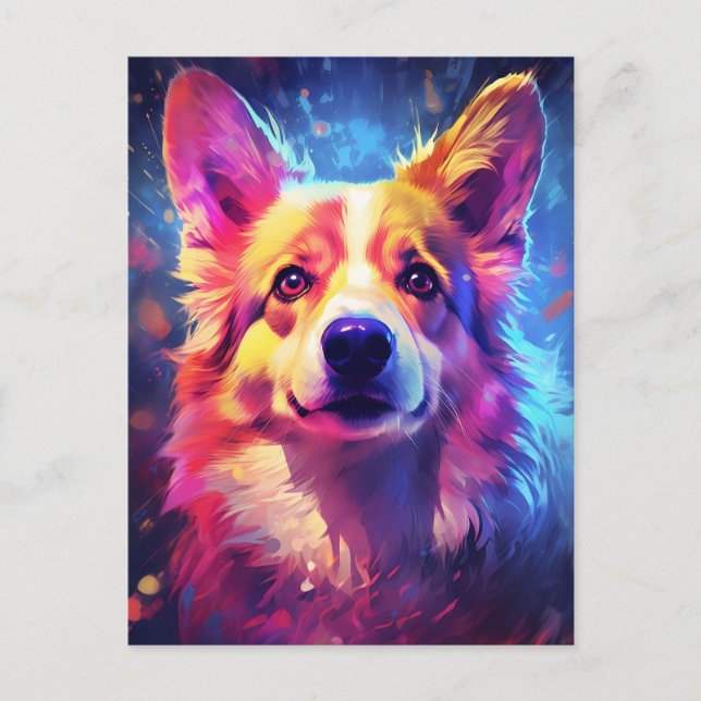 Colorful Corgi Vykort (Framsida)