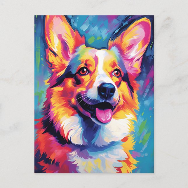 Colorful Corgi Vykort (Framsida)