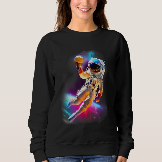 Colorful Cosmic Ice Cream Astronaut T Shirt (Framsida)