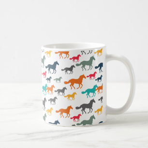 Colorful Cowboy Equestrian Animals Horses Mönster Kaffemugg