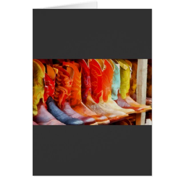 Colorful CowboyBoots Hälsningskort (Framsidan)