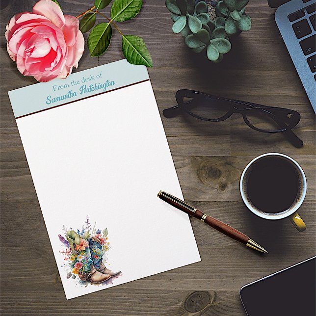 Colorful Cowgirl Boots and Wildblommor Brevpapper (Skapare uppladdad)