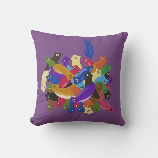 Colorful Crazy Crosseyed Planarian Mask Kudde (Framsida)
