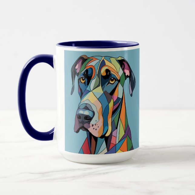 Colorful Cubist Great Dane  Mugg (Vänster)