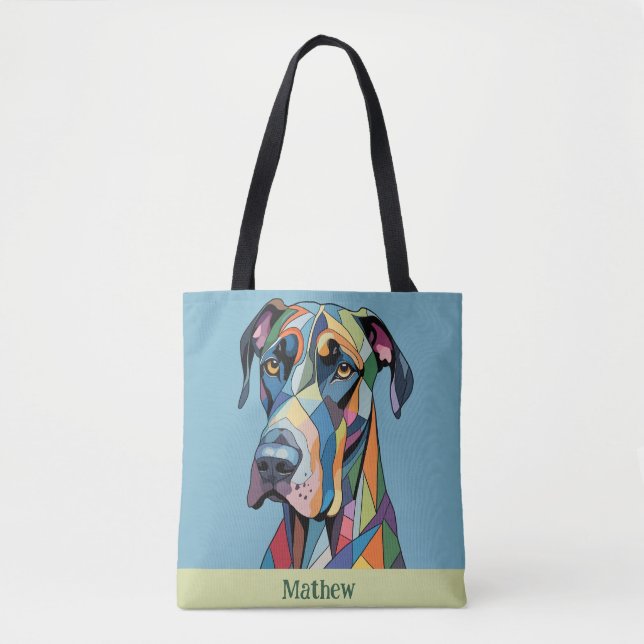 Colorful Cubist Great Dane  Tygkasse (Framsida)