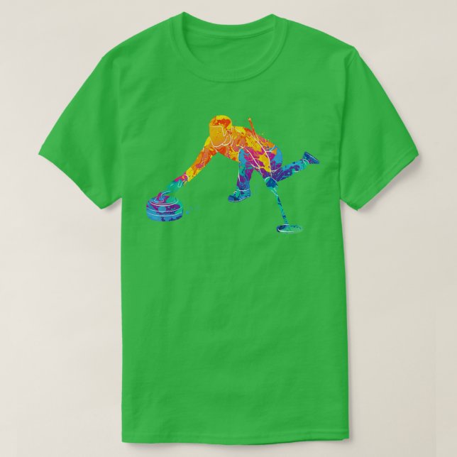 Colorful Curling Man T Shirt (Design framsida)