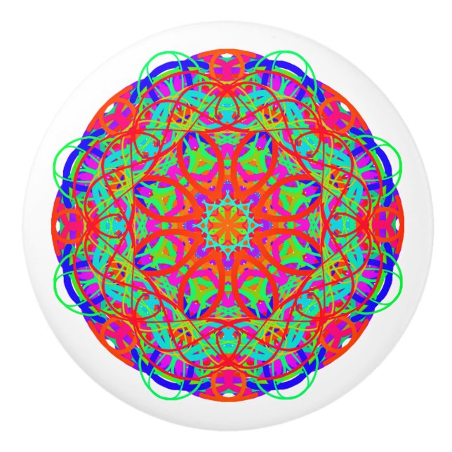 Colorful Curve Mandala Boho Knopp (Framsidan)