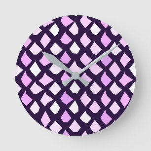 Colorful Cute Modern Trendy Pattern Rund Klocka
