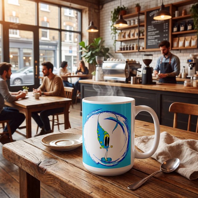 Colorful Cute Quirky Cartoon Character Kaffemugg (Hey, take a look at this very cool cartoon character mug!)