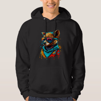 Colorful Cute Raccoon with Sunglasses Animal Hoodie