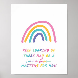 Colorful Cute Rainbow Playroom Decor Poster
