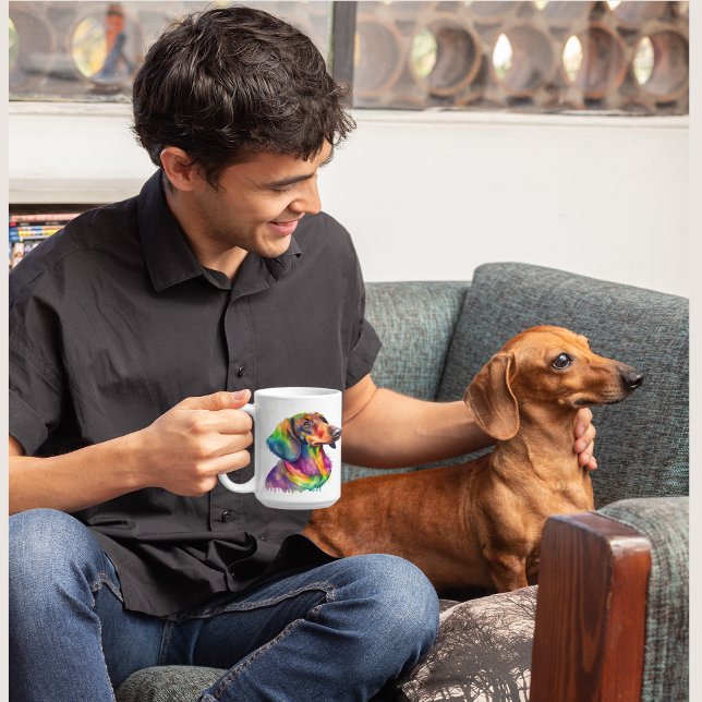 Colorful Dachshund Hund Pet Coffee Mugg, Kopp (Dachshund Dog coffee mug cup)