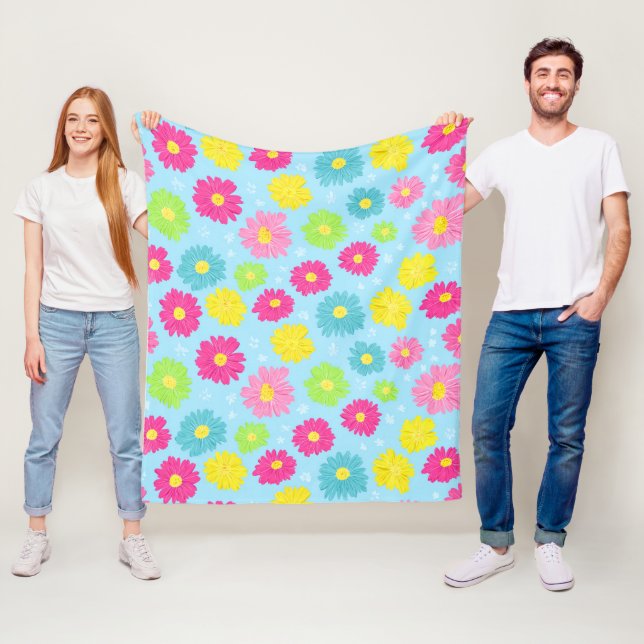 Colorful Daisies Fleecefilt (På plats)