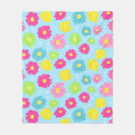 Colorful Daisies Fleecefilt