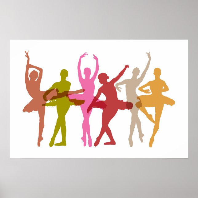 Colorful Dancing Ballerinas Poster (Framsidan)