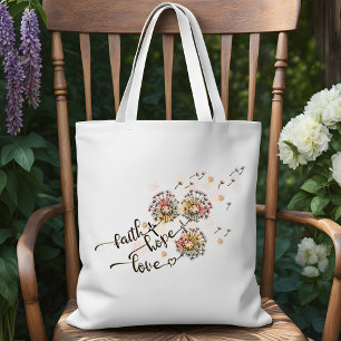 Colorful Dandelions Christian Faith Hope Kärlek Tygkasse
