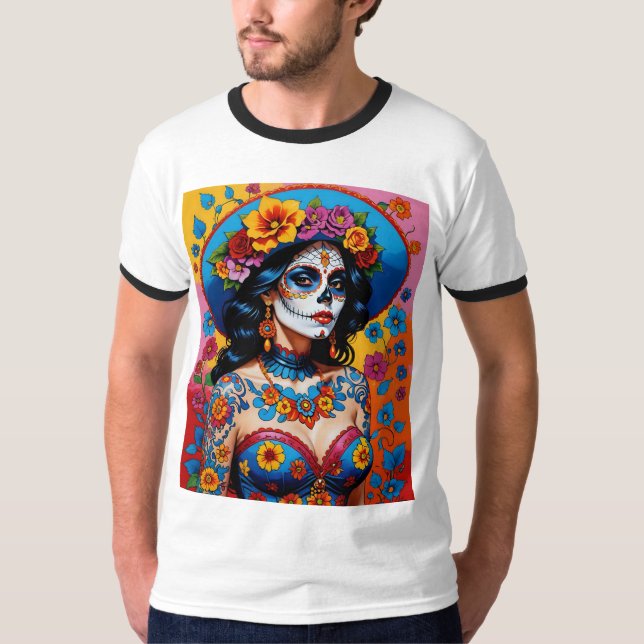 Colorful Day of the dead Beauty Tee (Framsida)