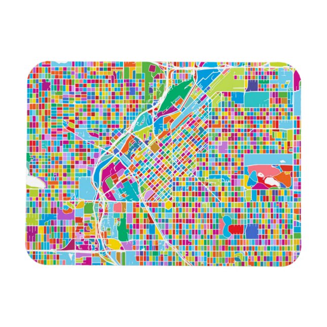 Colorful Denver Karta Magnet (Horisontell)