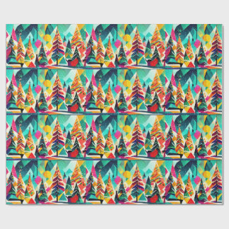 Colorful design of Christmas trees Presentpapper
