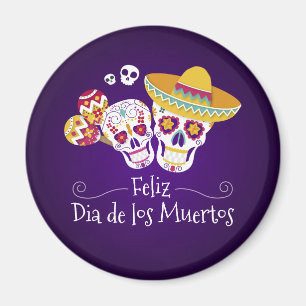 Colorful Dia de los Muertos Magnet