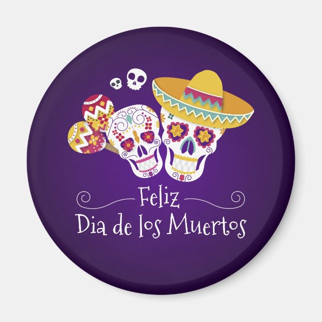 Colorful Dia de los Muertos | Magnet (Framsidan)