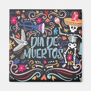 Colorful Dia de los Muertos Magnet
