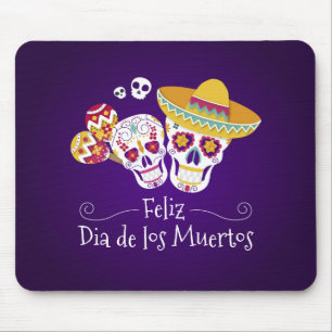Colorful Dia de los Muertos Mousepad Musmatta