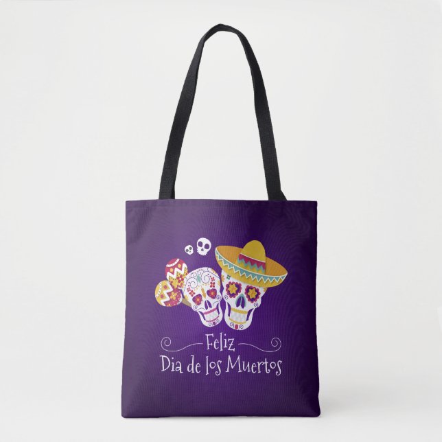 Colorful Dia de los Muertos | Tote Bag Tygkasse (Framsida)