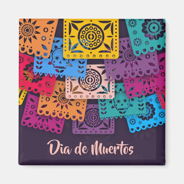 Colorful Dia de Muertos Banners | Magnet (Framsidan)