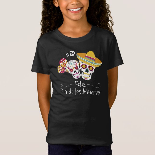 Colorful Dia de Muertos Party | Shirt T (Framsida)