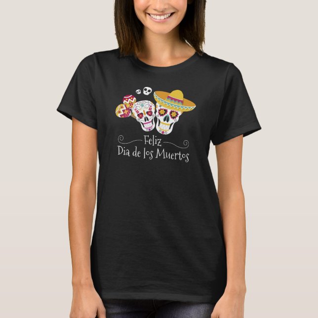 Colorful Dia de Muertos Party | Shirt T (Framsida)
