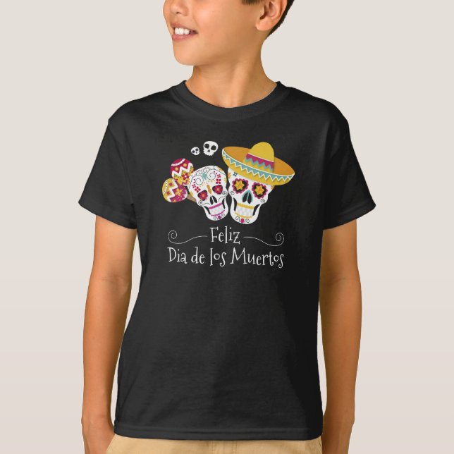 Colorful Dia de Muertos Party | Shirt T Shirt (Framsida)