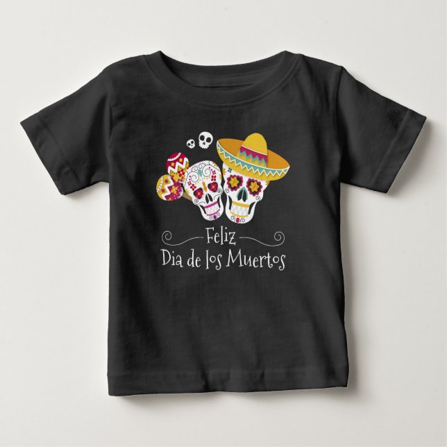 Colorful Dia de Muertos Party | Shirt T Shirt (Framsida)