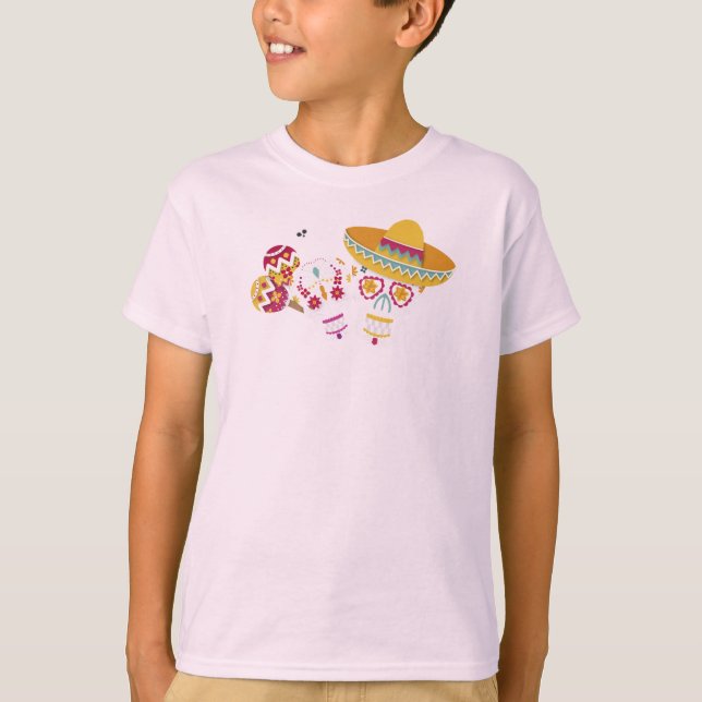 Colorful Dia de Muertos Party | Sleeve Shirt T (Framsida)