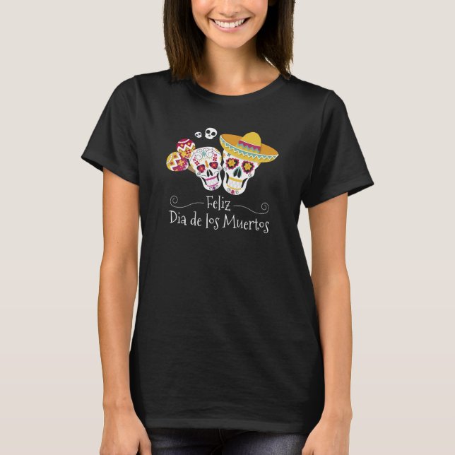 Colorful Dia de Muertos Party | Tanktop T Shirt (Framsida)