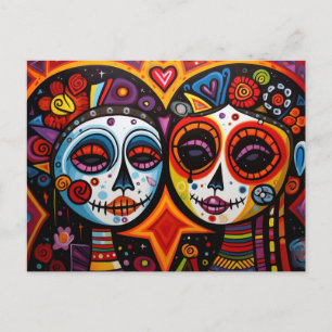 Colorful 💀 Día de Muertos Vykort