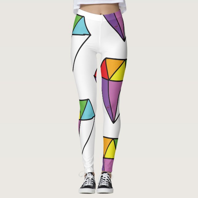 Colorful Diamond Cute Drawing Leggings (Framsida)