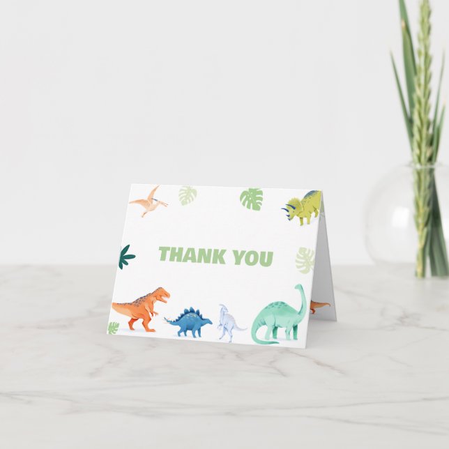Colorful Dino Party Dinosaur Birthday Tack (Framsida)